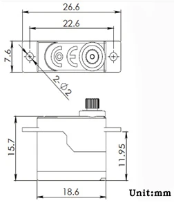 Blue Bird BMS-101DMG Servo - 1.0Kg.cm 0.07s 4.5g 8mm - Image 5
