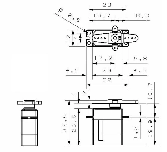 KST DS315MG Servo Servo - 4.8Kg.cm 0.07s 20.5g 12mm - Image 8